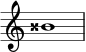 { \omit Score.TimeSignature \relative c'' { bisis1 } }
