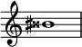{ \omit Score.TimeSignature \relative c'' { \tweak Accidental.stencil #ly:text-interface::print \tweak Accidental.text \markup { \concat { \sharp \doublesharp }} bis1 } }