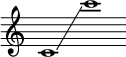 { \new Staff \with { \remove "Time_signature_engraver" } \clef treble \key c \major \cadenzaOn c'1 \glissando c'''1 }