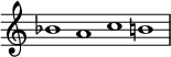 { \override Score.TimeSignature#'stencil = ##f \set Score.proportionalNotationDuration = #(ly:make-moment 2/1) \relative c'' { \time 4/1 \set Score.tempoHideNote = ##t \tempo 1 = 60 bes1 acb! } }