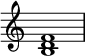{ \omit Score.TimeSignature \relative c' { <bd f>1 } }