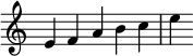 { \override Score.TimeSignature #'stencil = ##f \relative c' { \time 5/4 efabc | e } }