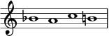  { \override Score.TimeSignature#'stencil = ##f \set Score.proportionalNotationDuration = #(ly:make-moment 2/1) \relative c'' { \time 4/1 \set Score.tempoHideNote = ##t \tempo 1 = 60 bes1 acb! } } 