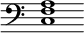 { \override Score.TimeSignature #'stencil = ##f \time 6/4 \clef bass << { <af c>1 } >> }