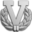 第5回受賞者には花輪の付いた銀色の「V」が贈られる