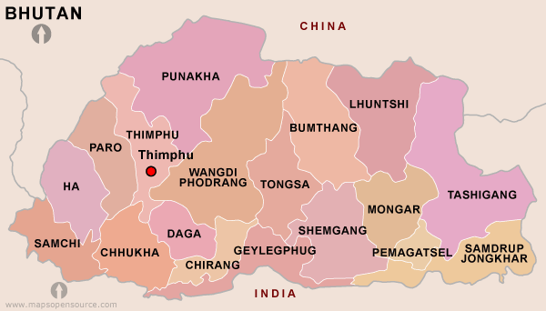 ブータンの政治地図