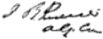ジョン・バプティスト・パーセルの署名