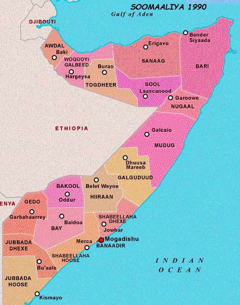 ソマリア内戦関連遺跡の地図 [140]