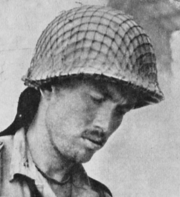 チャールズ・T・ホーナー・ジュニア少佐の写真(おそらくシチリア島のトロイナの戦いの際に撮影されたもの)。