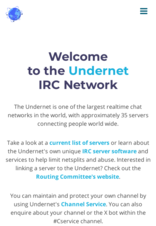 Undernet サイトのスクリーンショット。