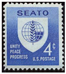 SEATOのエンブレムが描かれたアメリカの切手の写真