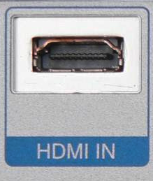 下に「HDMI IN」という文字があるデバイス上の HDMI タイプ A レセプタクル コネクタ。