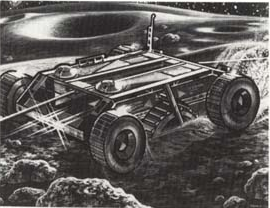 1984年に描かれた小惑星採掘車両の想像図