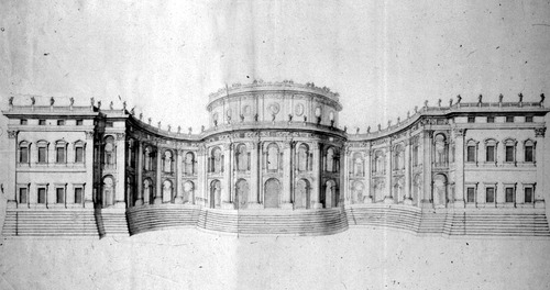 ベルニーニの最初のプロジェクト (1664 年)、素描、ルーヴル美術館