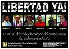 ACVC政治犯の釈放を求めるポスター