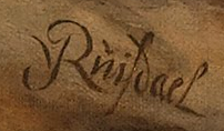 絵画に書かれた「J v Ruisdael」の署名
