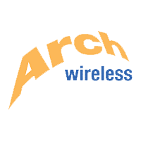 大きな黄色の曲線文字で「Arch」の文字、その上に小さな青い文字で「wireless」の文字