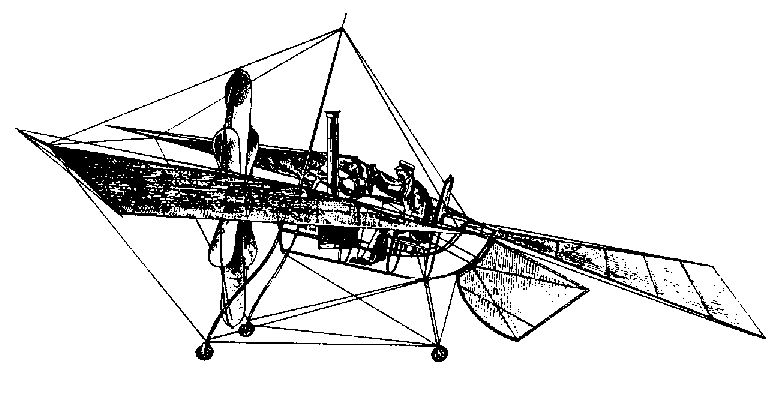 フェリックス・デュ・テンプルの1874年製単葉機は、1878年のパリ万国博覧会で展示された。