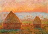ジヴェルニーの穀物の積み上げ、夕暮れ、1888~89年。油彩、キャンバス。