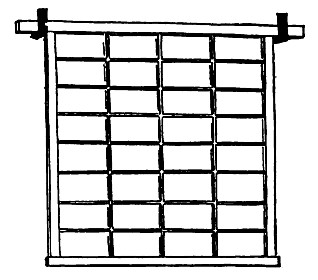 掛け障子はフックに掛けて使用され、不透明な壁の小さな窓に用いられます。