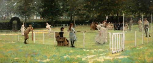 テニスパーティー、1885年、アバディーン美術館