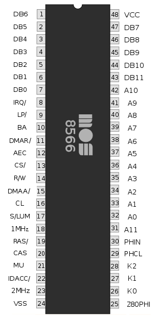 MOS 8566 VIC-IIe のピン配置