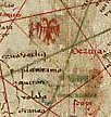 セルビアの紋章を示す地図の詳細、A. デュルセルト作 (1339)
