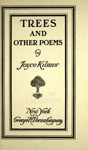 ジョイス・キルマーの1914年の詩集『Trees and Other Poems』の表紙