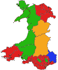 1999年選挙区別結果地図