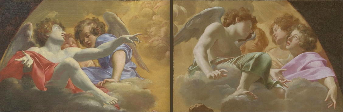 サン・ピエトロ大聖堂の祭壇画のための2つの模型(1625年)、ロサンゼルス・カウンティ美術館