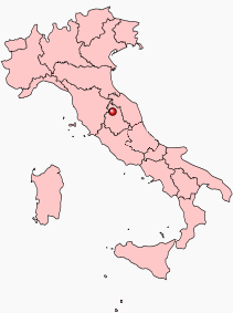 現代イタリアにおけるペルージャの地図