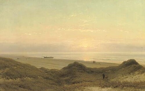 ヨハネス・ヨセフス・デストレ（1873年）: 夕暮れの海辺にて、個人蔵。
