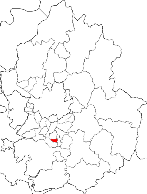 八達地区を強調した京畿道の地図。