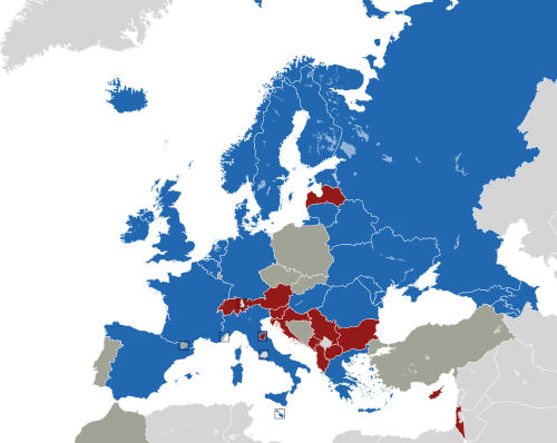 ヨーロッパ諸国のカラー地図