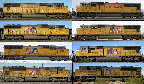 ユニオン・パシフィック鉄道が運用したSD70の各種バージョンの比較