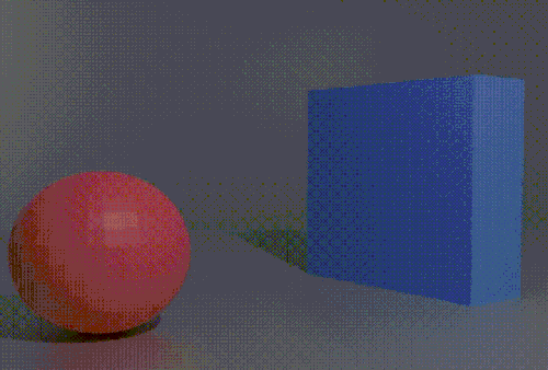 ボールが衝突してブロックを倒す様子を示す3Dシミュレーション。