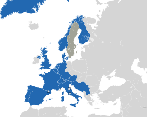 ヨーロッパ諸国のカラー地図