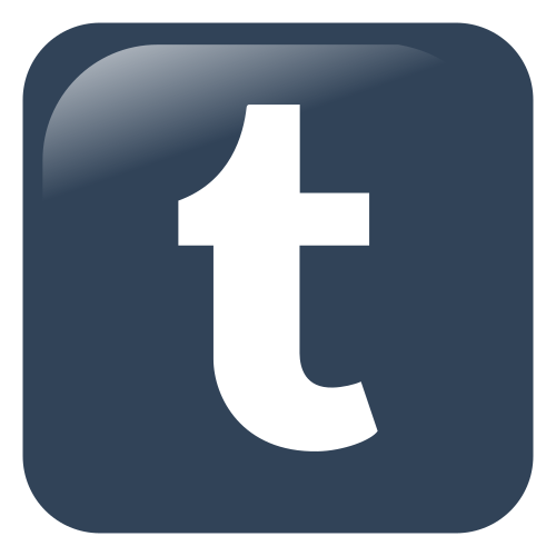tumblr のロゴ: ネイビーブルーの背景に小文字の t が描かれている