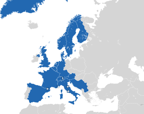 ヨーロッパ諸国のカラー地図