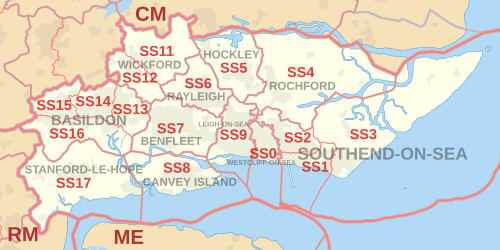 SS 郵便番号エリア マップ。郵便番号地区、郵便町、近隣の郵便番号エリアを表示します。