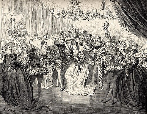 フランス語で「シンデレラ」または「サンドリヨン」。ギュスターヴ・ドレの『サンドリヨン』のイラスト、1867 年