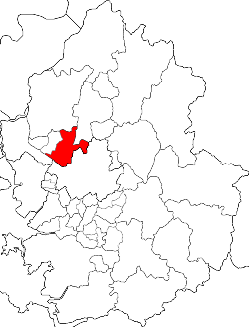 徳陽地区を強調した京畿道の地図。