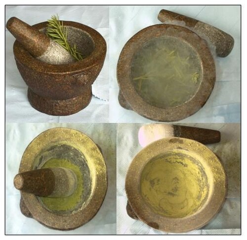 植物材料を粉砕するために使用する乳鉢