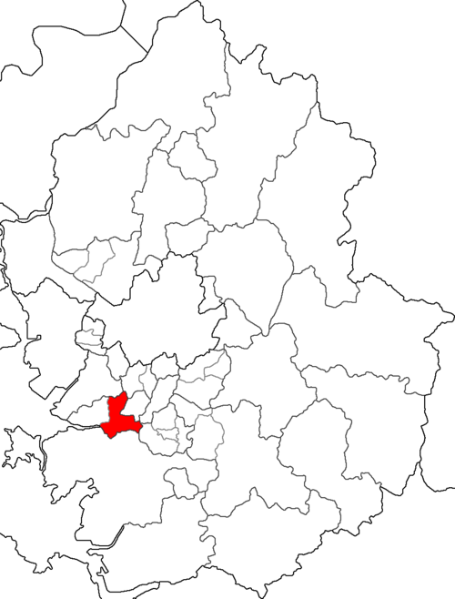 京畿道の地図、上緑区を強調