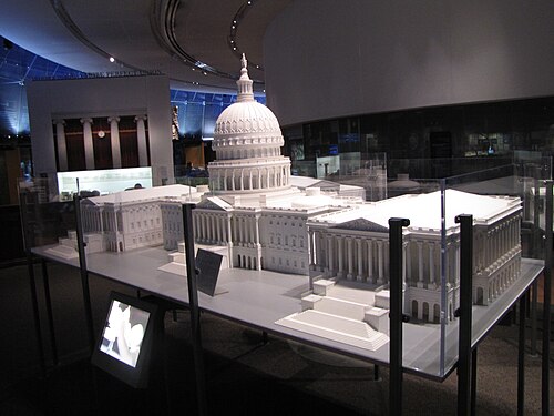 アメリカ合衆国議会議事堂と他の建物の模型