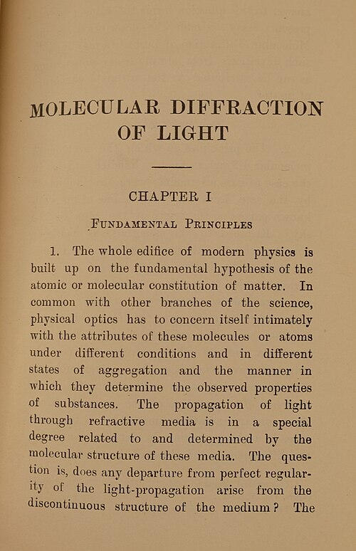 光の分子回折(1922年)の最初のページ