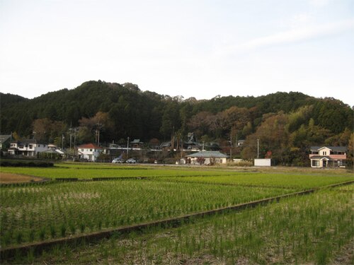 1557年3月の葛山の役で破壊された葛山城の画像。
