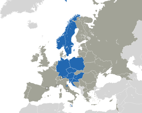 ヨーロッパ諸国のカラー地図