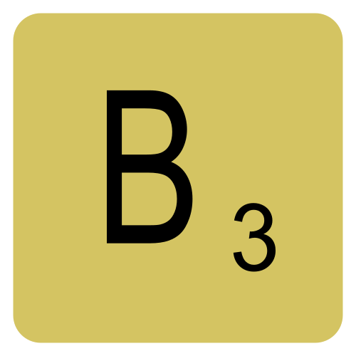 スクラブルの「B」のタイル