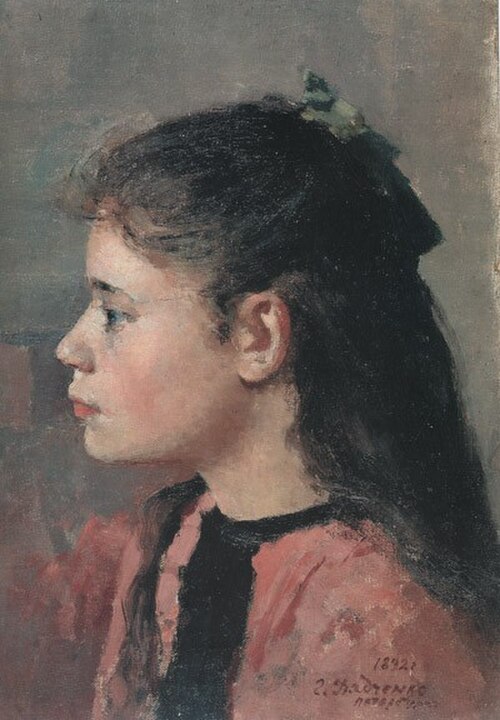 フリホリ・ジャドチェンコ、少女の肖像 (1892)